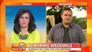 Celebrant that only does cool weddings - Josh Withers on the Today Show, Channel Nine
