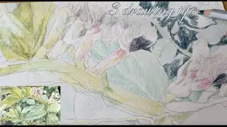 3 tips for drawing Colorpencils better. It's simple. White flowers Drawing