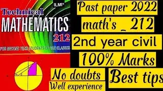 DAE CIVIL ENGINEERING APPLIED MATH'S 212 FULL DETAIL PAST PAPER 2022 COMMON FOR ALL TECHNOLOGYCIVIL