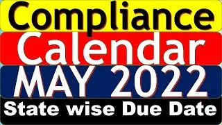 Compliance Calendar May 2022 | Statutory Compliance Due Date PAN India | To Save for Non-Compliance