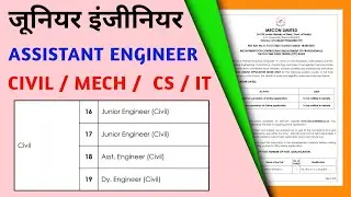 JE / AE Civil Mechanical CS IT Engineering Jobs Vacancy 2021 | Junior Engineer Vacancy 2021| Mecon