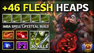 EPIC 46 FLESH HEAPS MONSTER MID Pudge With IMBA Spell Lifesteal Build 100% Dominated Ember Spirit