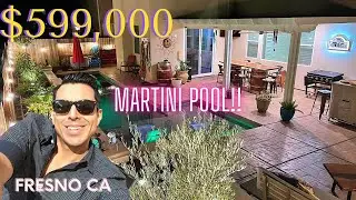 Home for sale in Fresno CA,  4 Bed, 3 Bath, with a martini pool!