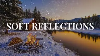 Soft Piano Reflections by a Snowy Forest Fireplace