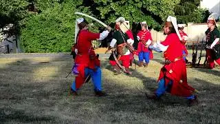 Slovak historical group demonstrating sabre fighting of Janissary elite infantry units, in Nitra.