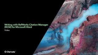 Escribiendo con RefWorks Citation Manager (RCM) para Microsoft Word