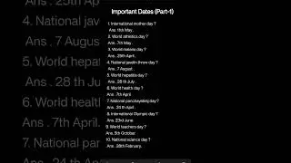 #important date #Date#তারিখ #short video #Short gk #important date for compititive exam