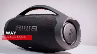 Caixa De Som Boombox Aiwa AWS-BBS-01B 200w IP66 30hs De Bateria