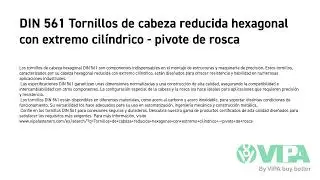 DIN 561 Tornillos de cabeza reducida hexagonal con extremo cil&iacute;ndrico - pivote de rosca