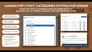 Mandatory Post Categories System for Sngine | Admin Controlled Category Plugin Tutorial