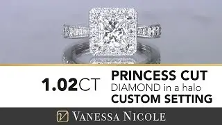 PRINCESS CUT DIAMOND ENGAGEMENT RING |  Princess Cut Halo Engagement Ring for Cynthia