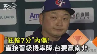 WBC資格賽／「狂輸7分」內傷! 直接晉級機率降.台要贏南非｜TVBS新聞 @TVBSNEWS02