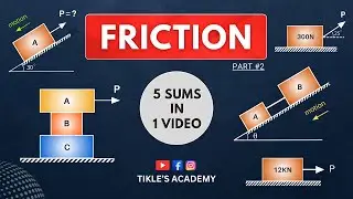 FRICTION 5 SOLVED PROBLEMS (PART-2) IN ENGINEERING MECHANICS  @TIKLESACADEMY