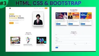 #3 How to Create Personal Portfolio Website using HTML CSS Bootstrap | Hero Section Design