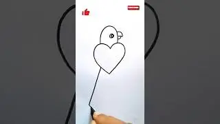 ❤️ = Простой рисунок попугая #tipsclub #drawing #birddrawing #satisfying #stepbystep