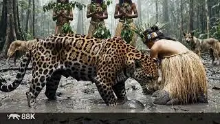 Huaorani Tribe Saves an Injured Jaguar from Wolves | Realistic  Wildlife Rescue Documentary (8K)