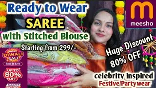 Meesho | Meesho Saree haul | Meesho Ready to wear saree haul | Meesho saree with stitched blouse