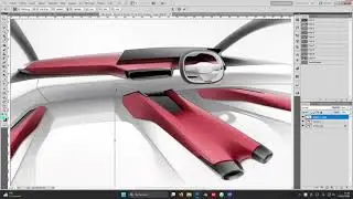 Car Interior Design | TutoPS 02 | Correcting your Sketch and Render
