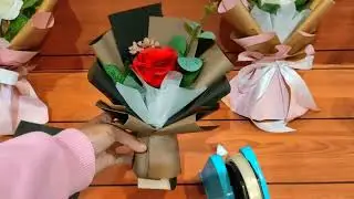 Tutorial buket single rose cantik ..#fyp #tutorial #tutorials #tutorialwrapping #wrapping #diy