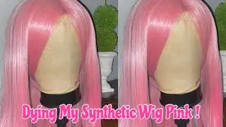 DYING MY SYNTHETIC WIG PINK !! HOW DID I DO IT ???😱 | Rosemary Chi