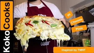 99 Cheeses Epic Pizza from Ninja Turtles. Over 16'000 Kcal.