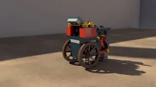 Lego System 2540 Fright Knights Catapult Cart - Assembly Animation