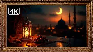 Ramadan Sunset in Vintage Gold Frame 🌙 2Hrs 4K | Peaceful Ambience TV Screensaver