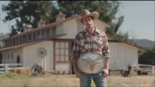 Geico cowboy belt buckle commerical 2018