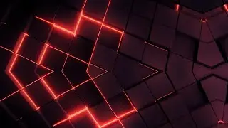 4K Futuristic Red Neon Lights Background Video: Seamless Geometric Pattern Live Wallpaper 4K