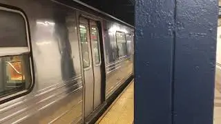 R46/R68 W Local and R46 Brooklyn bound N Express Trains at 23rd Street
