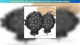 Best Seller 2PCS 7 Inch 51W Round LED Offroad Lights, 5100LM Spot Driving Light Pod Bumper Roof Fog