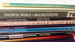 My collection of Autumn / Fall Colouring books | Adult Colouring