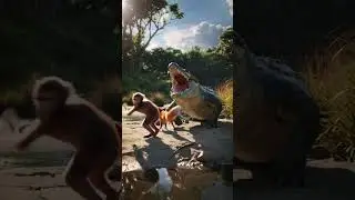MONKEY Saves Fox From SNAPPING Crocodile
