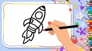 How to draw rocket  | Let's Draw a Cute rocket &ndash; Easy Art for Kids | Spark & Hobby