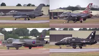 18/07/16 RIAT 2018 | RNAF F-16AM, HHA Hunter Mk.58 & RAF Hawk T.1A Departure from RAF Fairford