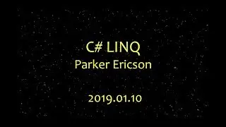 .Net Engineering Forum 2019 January 10 - C# LINQ