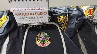 logo gibas full bordir di lengan kemeja jadi || bordir garut khairalindo