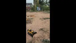 Work and Rest: RC Bulldozer in a Quiet Rural Setting