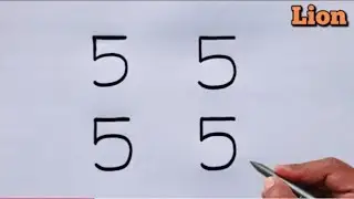 How To Draw Realistic Lion Using 5555 Number | Number Art