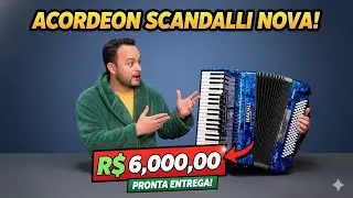 	ACHADO RARO 😱 Acordeon Scandalli 120 Baixos NOVA por apenas R$ 6.000!