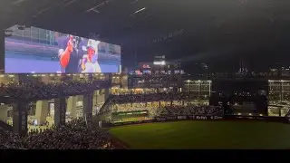 【ビジターなのに..】勝利した阪神のハイライトを流すエスコンフィールド