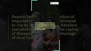 Malaysia experiencing a surge in the prices of rice, causing panic buying of rice in stores.