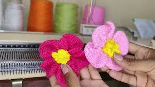 🌸 FLOR DE 5 PÉTALOS TEJIDOS A MÁQUINA | TEJIDOS EN TRICOTOSA
