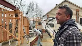 House Build - Garage - Steel Beam install @BobcatCo @HouseImprovements #buildingahouse