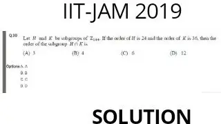IIT-JAM 2019 SOLUTION OF QUESTION