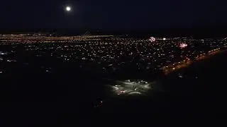 Las Vegas FireWorks Around the City at Dusk - 2020 (from drone)