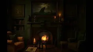 Enchanted Manor Fireside Ambience | 1hr Dark Wizard&rsquo;s Study ASMR in 4K