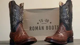 Roman Boots TX-RB tooled lone star unboxing review