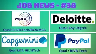 Job News #38 || Wipro | Deloitte | Capgemini | PayPal in English By learn2update #wipro #jobs