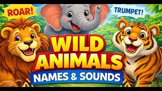 Названия и звуки диких животных для детей 🦁🐘🐯 | Изучаем животных | Lil Tots TV 🌈